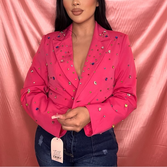 Pink Beaded Blazer - Picture 2 of 2